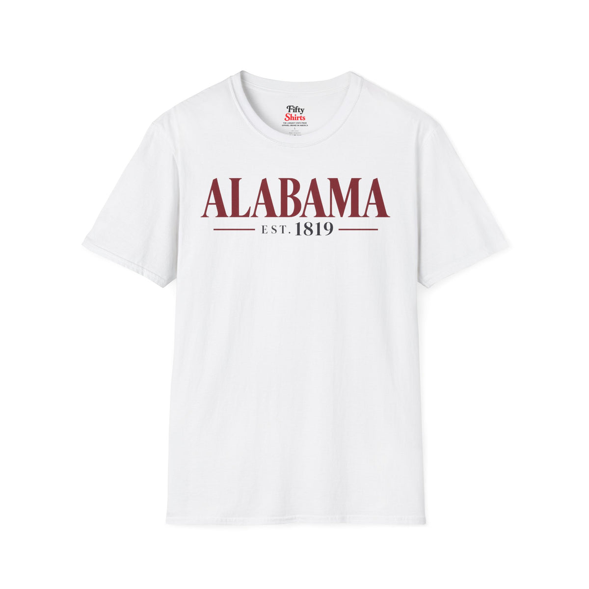 Alabama Est 1819 Unisex Softstyle T Shirt State Name Graphic Tee