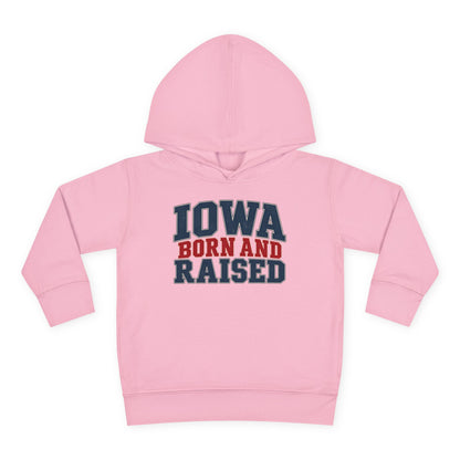 Iowa Born and Raised Classic Heritage Unisex Toddler Pullover Fleece Hoodie