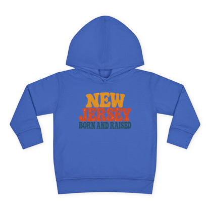 New Jersey Born and Raised Retro 1970s Unisex Toddler Pullover Fleece Hoodie