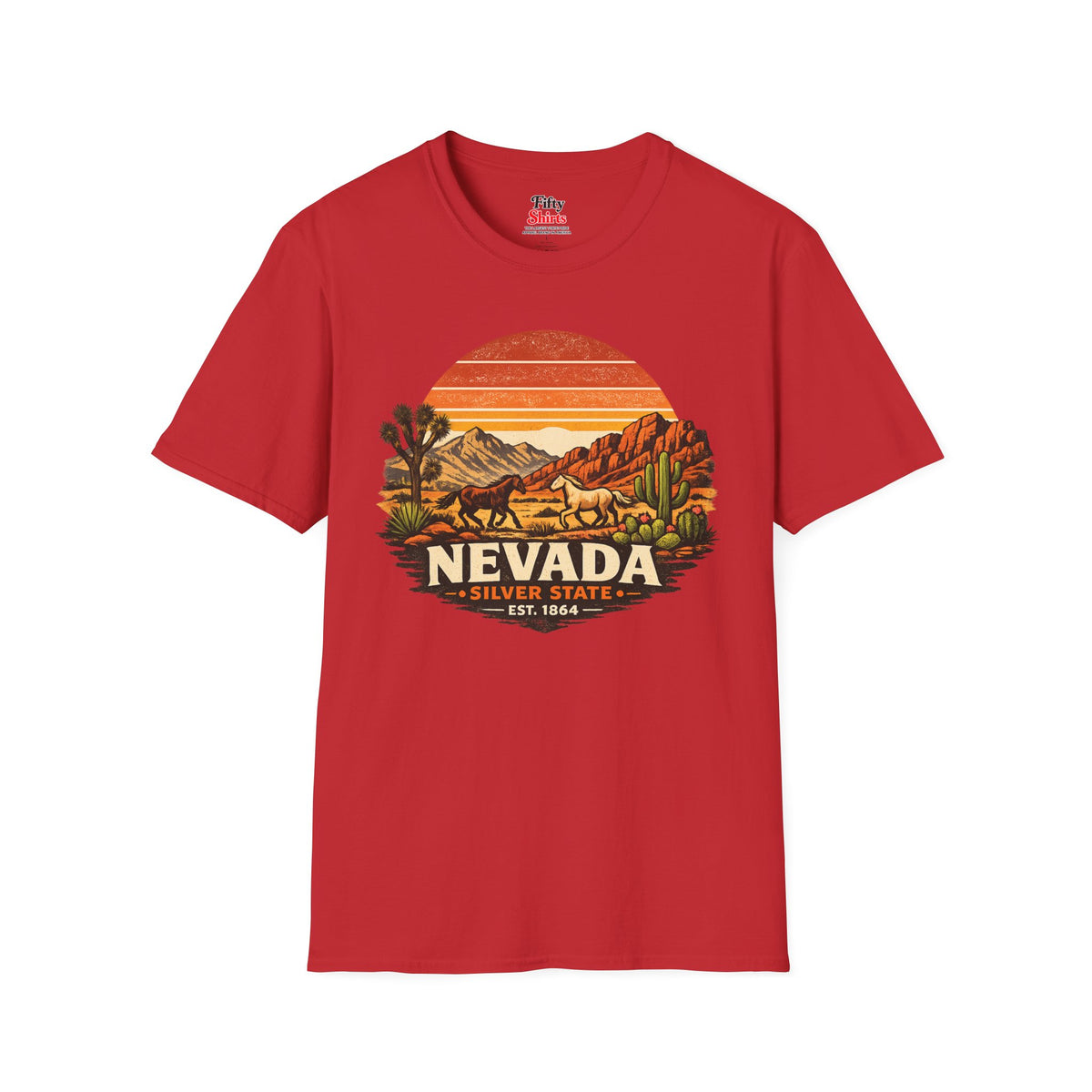Nevada Desert Sunset Unisex Softstyle T Shirt State Pride Graphic Tee Collections FS03