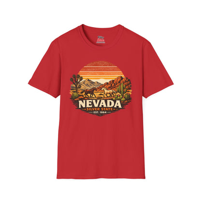 Nevada Desert Sunset Unisex Softstyle T Shirt State Pride Graphic Tee Collections FS03
