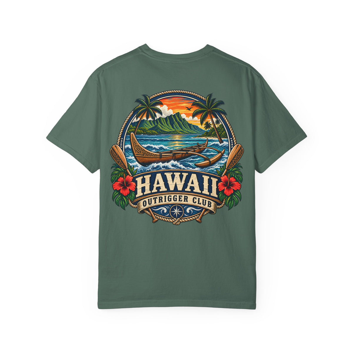 Hawaii Outrigger Club Unisex Comfort Color 1717 Streetwear Graphic Tee