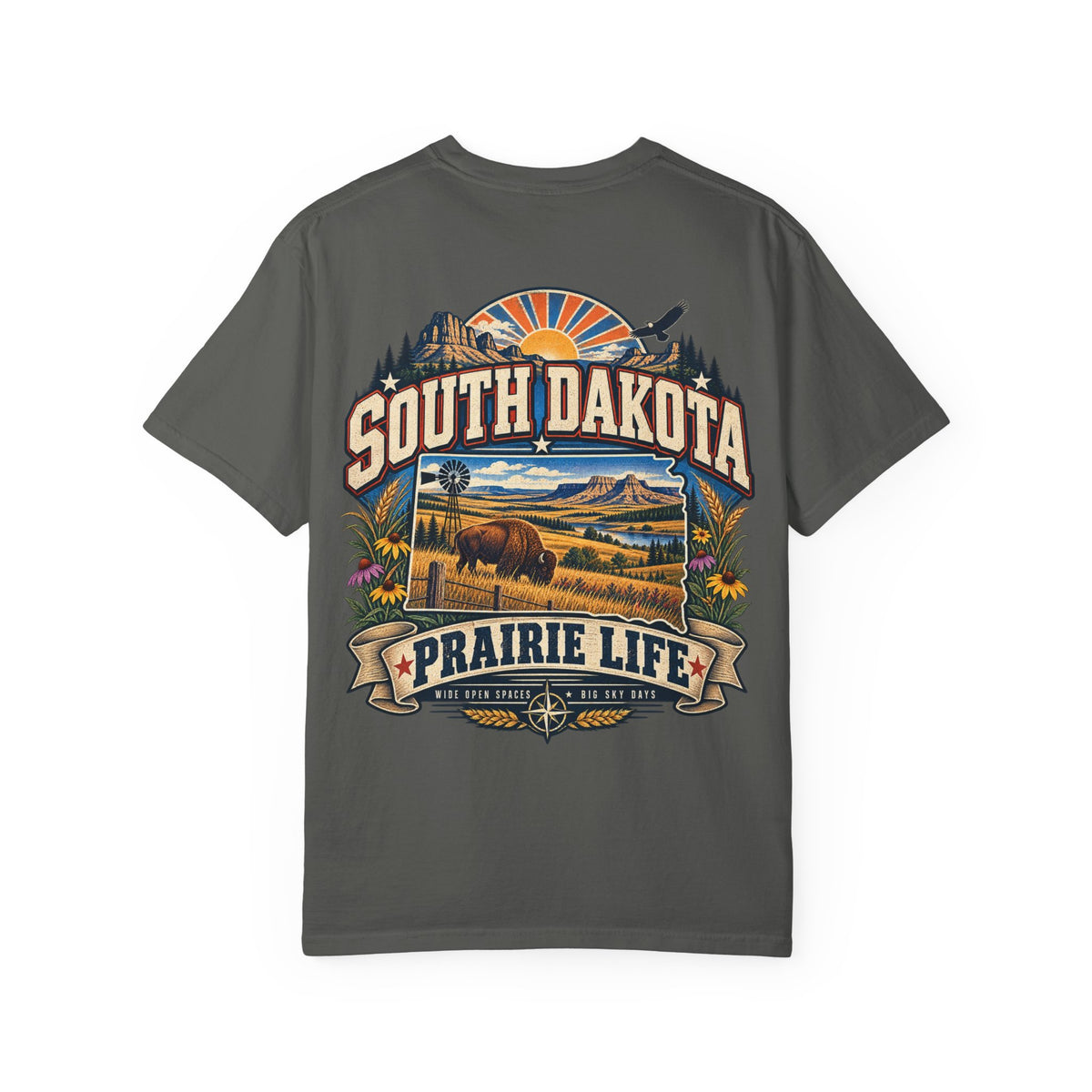 South Dakota Prairie Life Unisex Comfort Color 1717 Streetwear Graphic Tee