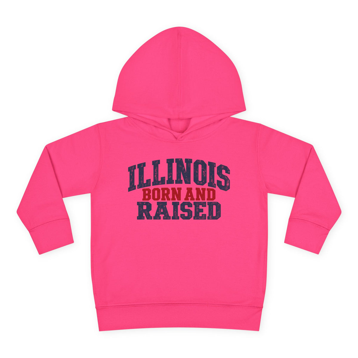 Illinois Born and Raised Rustic Midwest Americana Unisex Toddler Pullover Fleece Hoodie