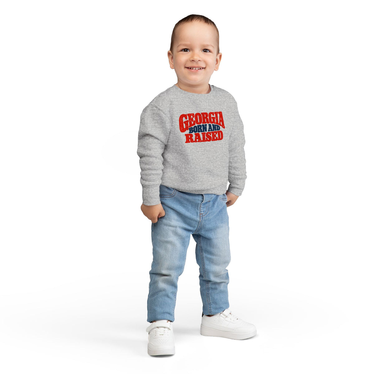 Georgia Born and Raised Retro Unisex Toddler Sweatshirt