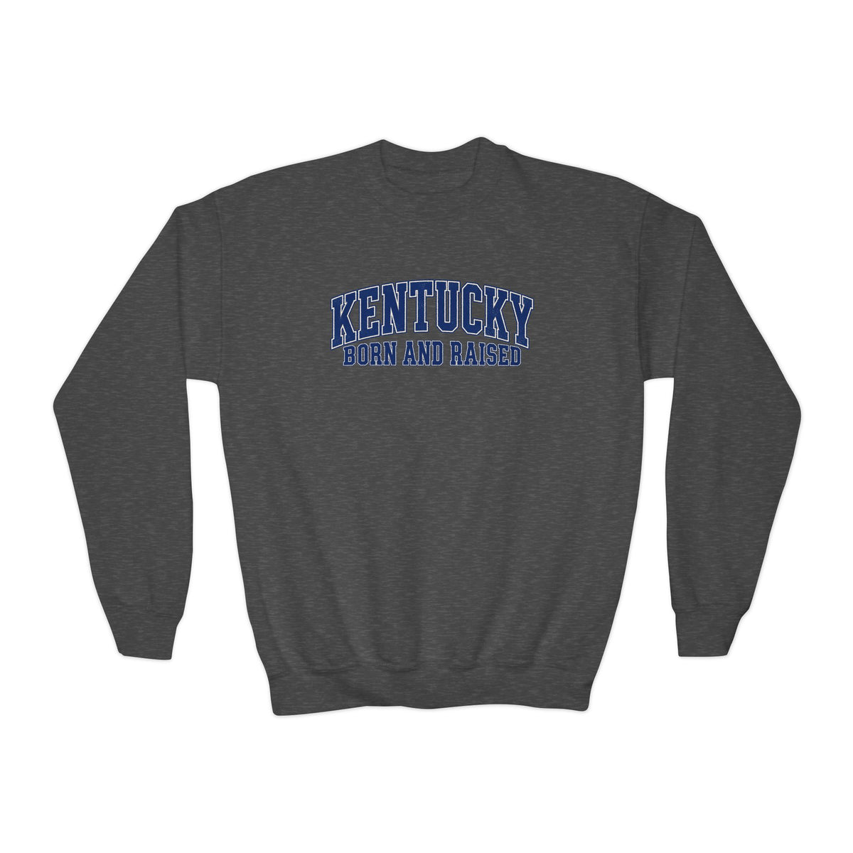 Kentucky Born and Raised Classic Collegiate Unisex Youth Crewneck Sweatshirt Graphic