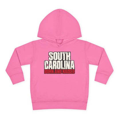 South Carolina Born and Raised Southern Streetwear Unisex Toddler Pullover Fleece Hoodie