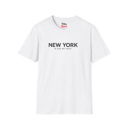 New York All State In God We Trust Front Design Unisex Everyday Tee
