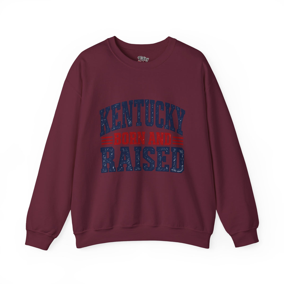 Kentucky Born and Raised Vintage Americana Unisex Sweatshirt Graphic