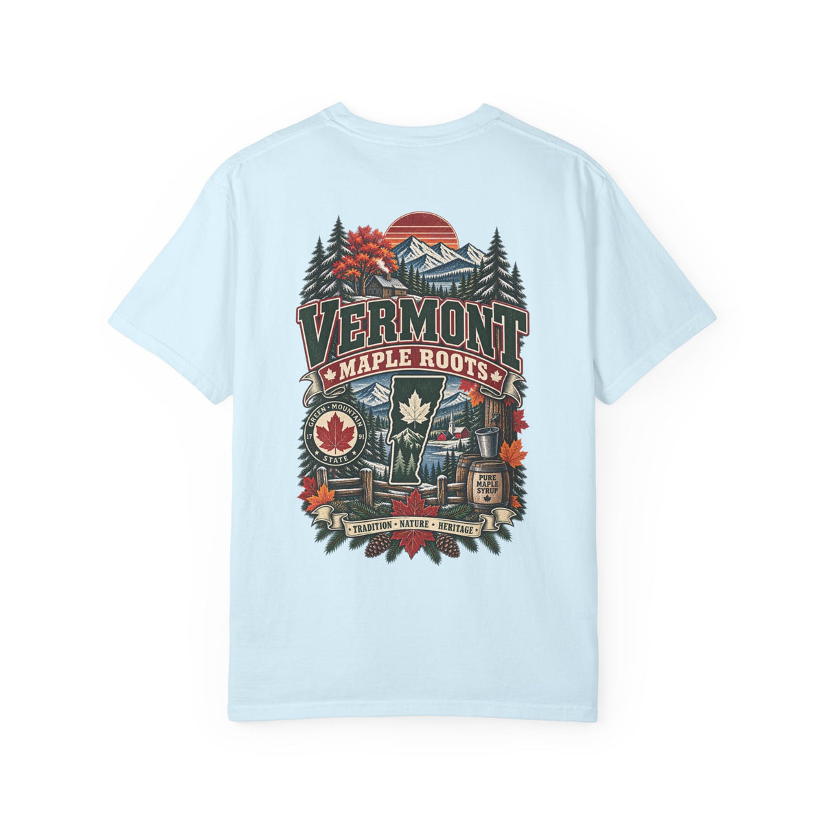 Vermont Maple Roots Unisex Comfort Color 1717 Streetwear Graphic Tee