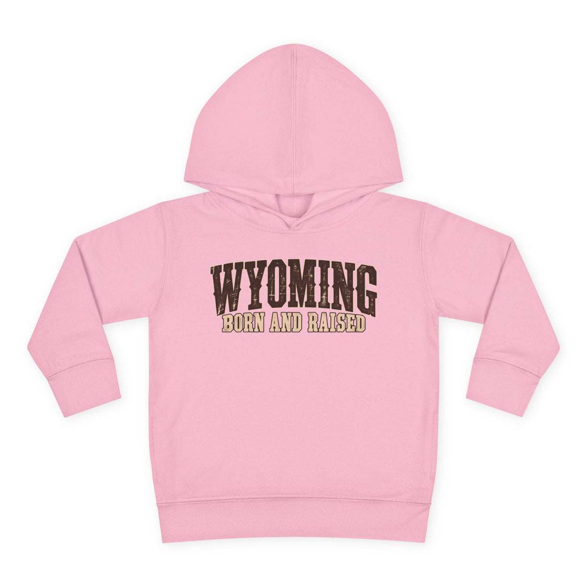Wyoming Born and Raised Vintage Western Americana Unisex Toddler Pullover Fleece Hoodie