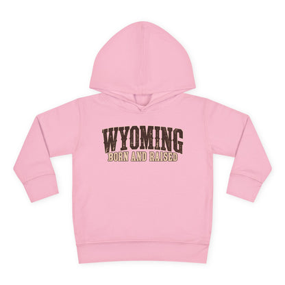 Wyoming Born and Raised Vintage Western Americana Unisex Toddler Pullover Fleece Hoodie