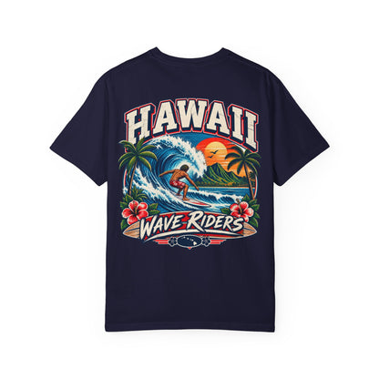 Hawaii Wave Riders Unisex Comfort Color 1717 Streetwear Graphic Tee