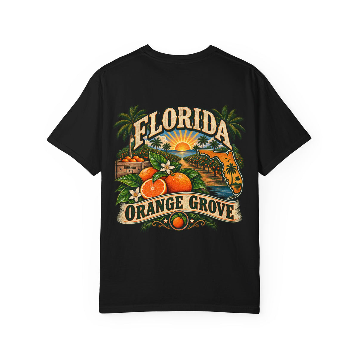 Florida Orange Grove  Unisex Comfort Color 1717 Streetwear Graphic Tee