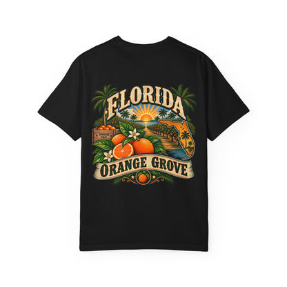 Florida Orange Grove  Unisex Comfort Color 1717 Streetwear Graphic Tee