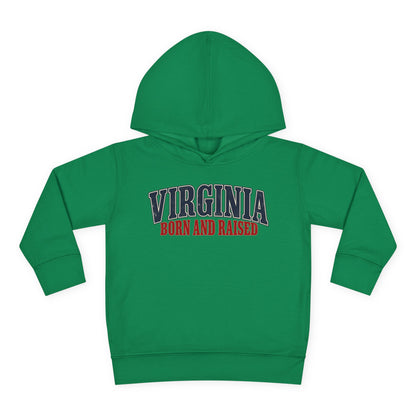 Virginia Born and Raised Southern Heritage Unisex Toddler Pullover Fleece Hoodie