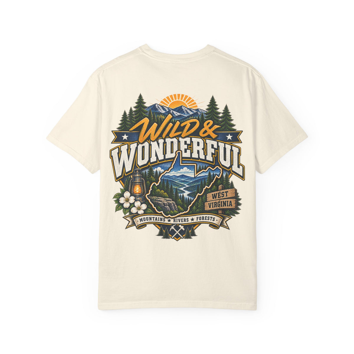 West Virginia Wild & Wonderful Unisex Comfort Color 1717 Streetwear Graphic Tee