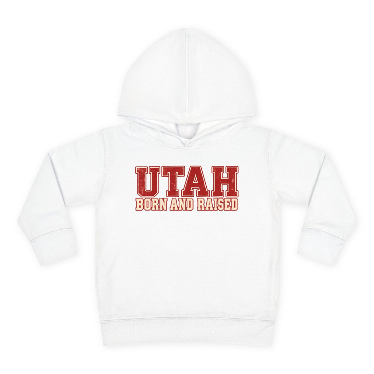 Utah Born and Raised Vintage Athletic Unisex Toddler Pullover Fleece Hoodie