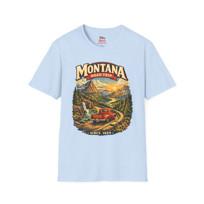 Montana Road Trip Unisex Softstyle T Shirt State Pride Graphic Tee Collections FS03