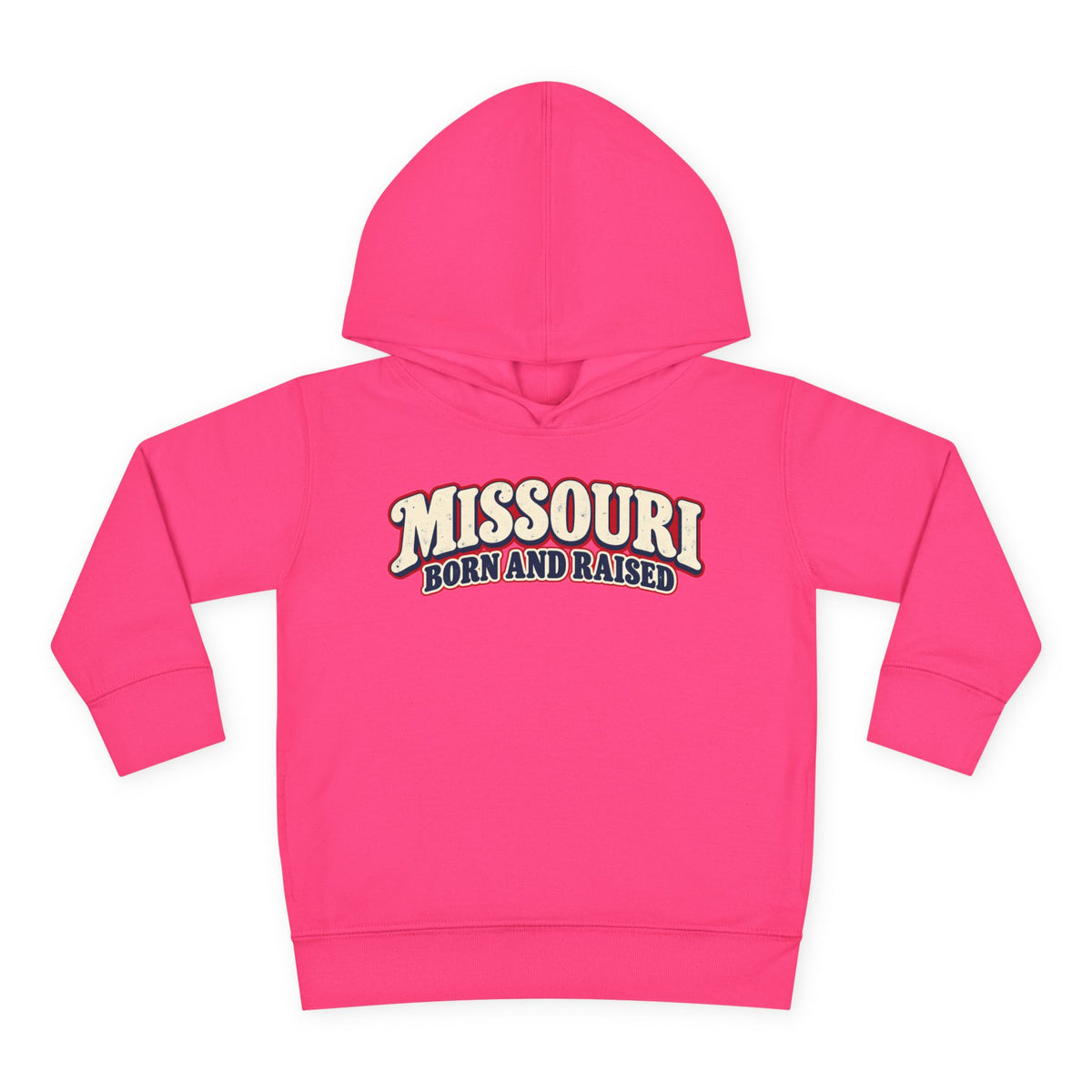 Missouri Born and Raised Retro 1970s Unisex Toddler Pullover Fleece Hoodie