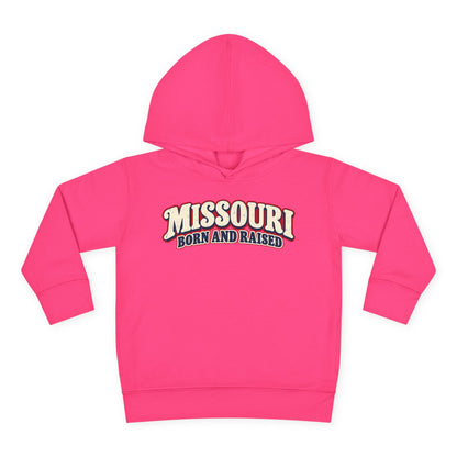 Missouri Born and Raised Retro 1970s Unisex Toddler Pullover Fleece Hoodie