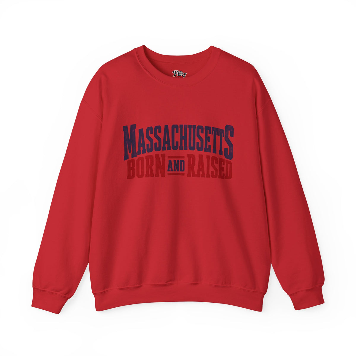 Massachusetts Born and Raised Bold Americana Unisex Sweatshirt Graphic