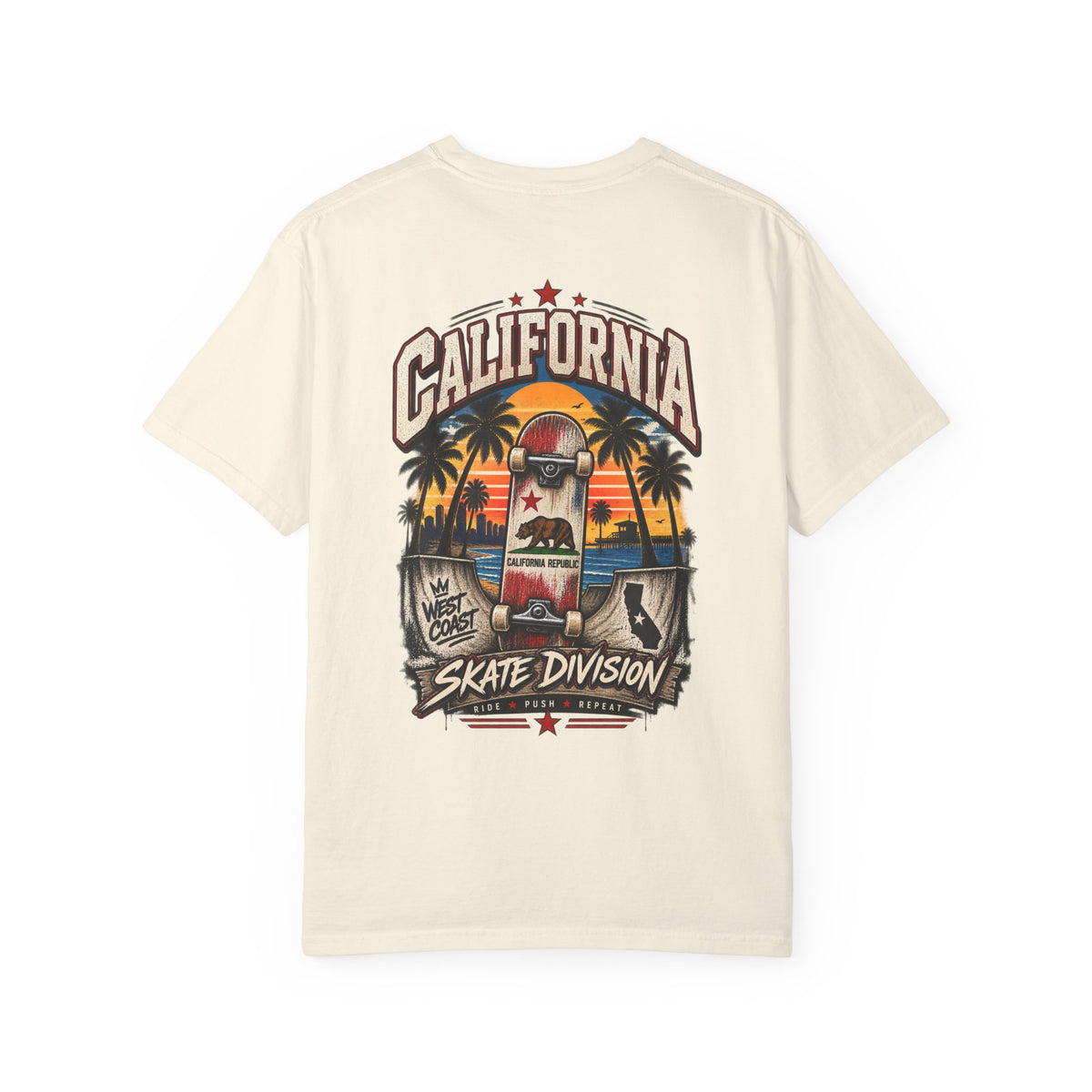 California Skate Division  Unisex Comfort Color 1717 Streetwear Graphic Tee