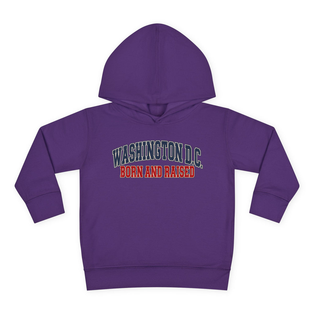Washington DC Born and Raised Classic Collegiate Unisex Toddler Pullover Fleece Hoodie