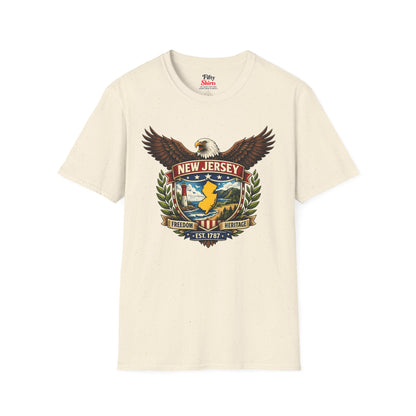 New Jersey Americana Eagle Unisex Softstyle T Shirt State Pride Graphic Tee Collections FS03