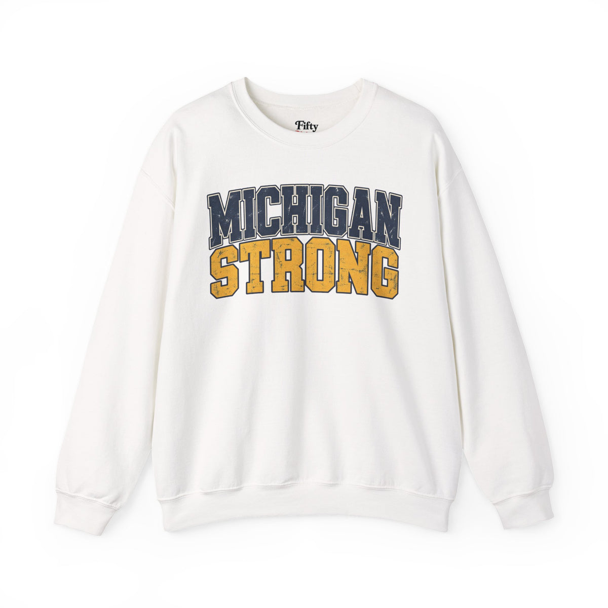 Michigan Strong Unisex Crewneck Sweatshirt State Name Graphic
