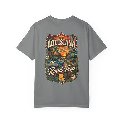 Louisiana Road Trip Unisex Comfort Color 1717 Streetwear Graphic Tee