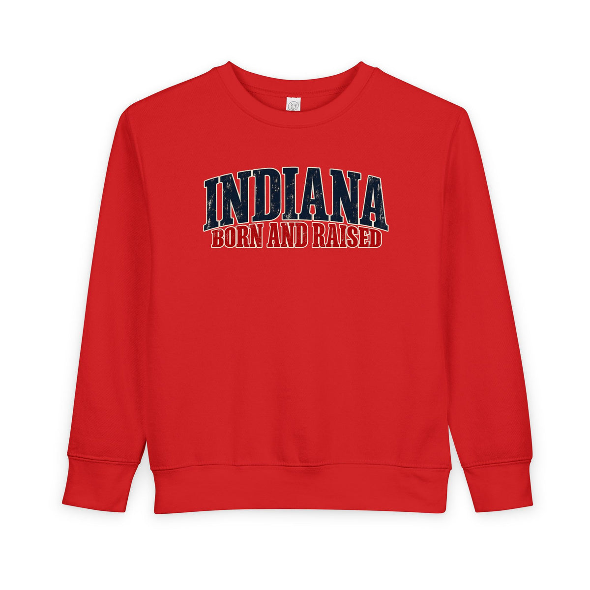 Indiana Born and Raised Midwest Americana Unisex Toddler Sweatshirt
