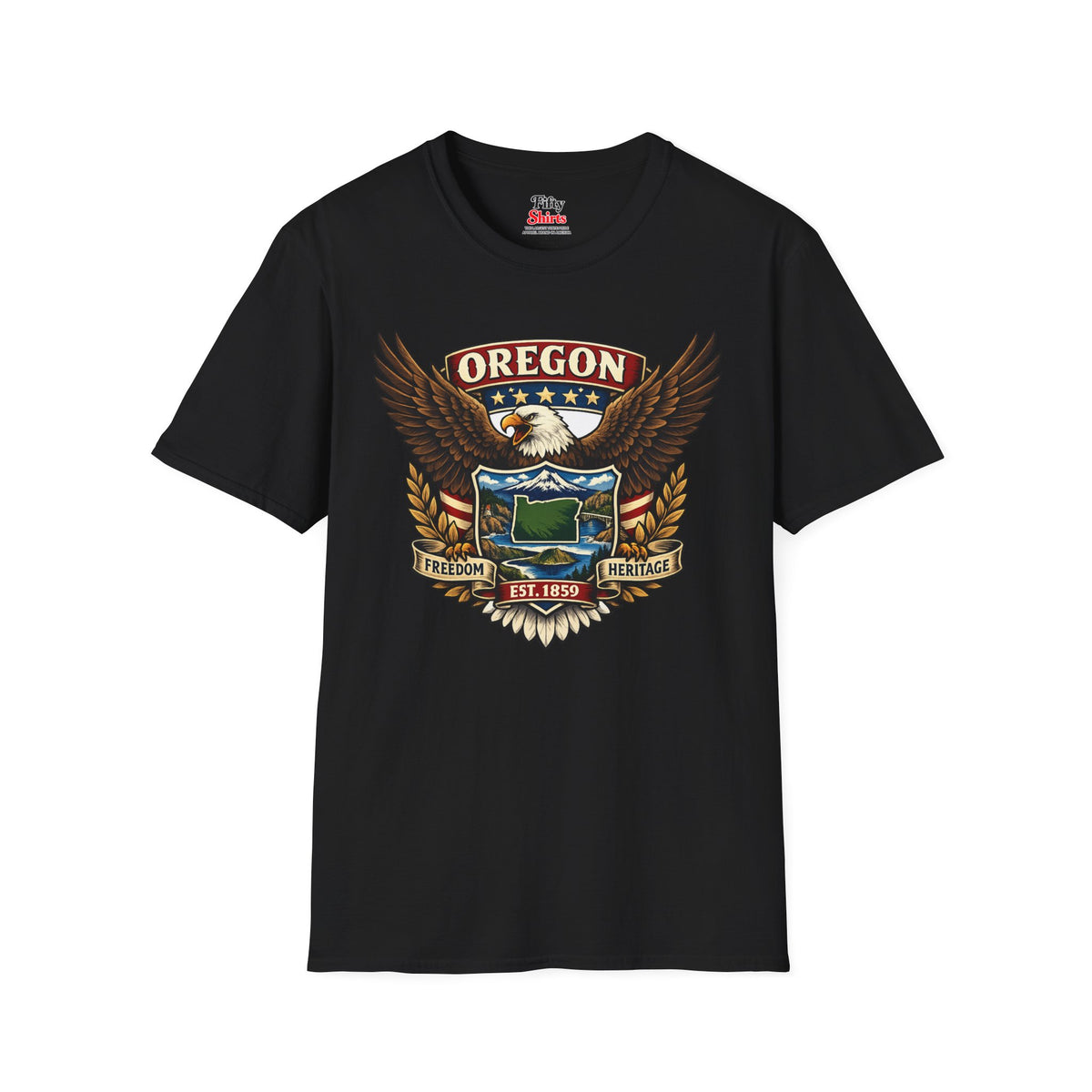 Oregon Americana Eagle Unisex Softstyle T Shirt State Pride Graphic Tee Collections FS03
