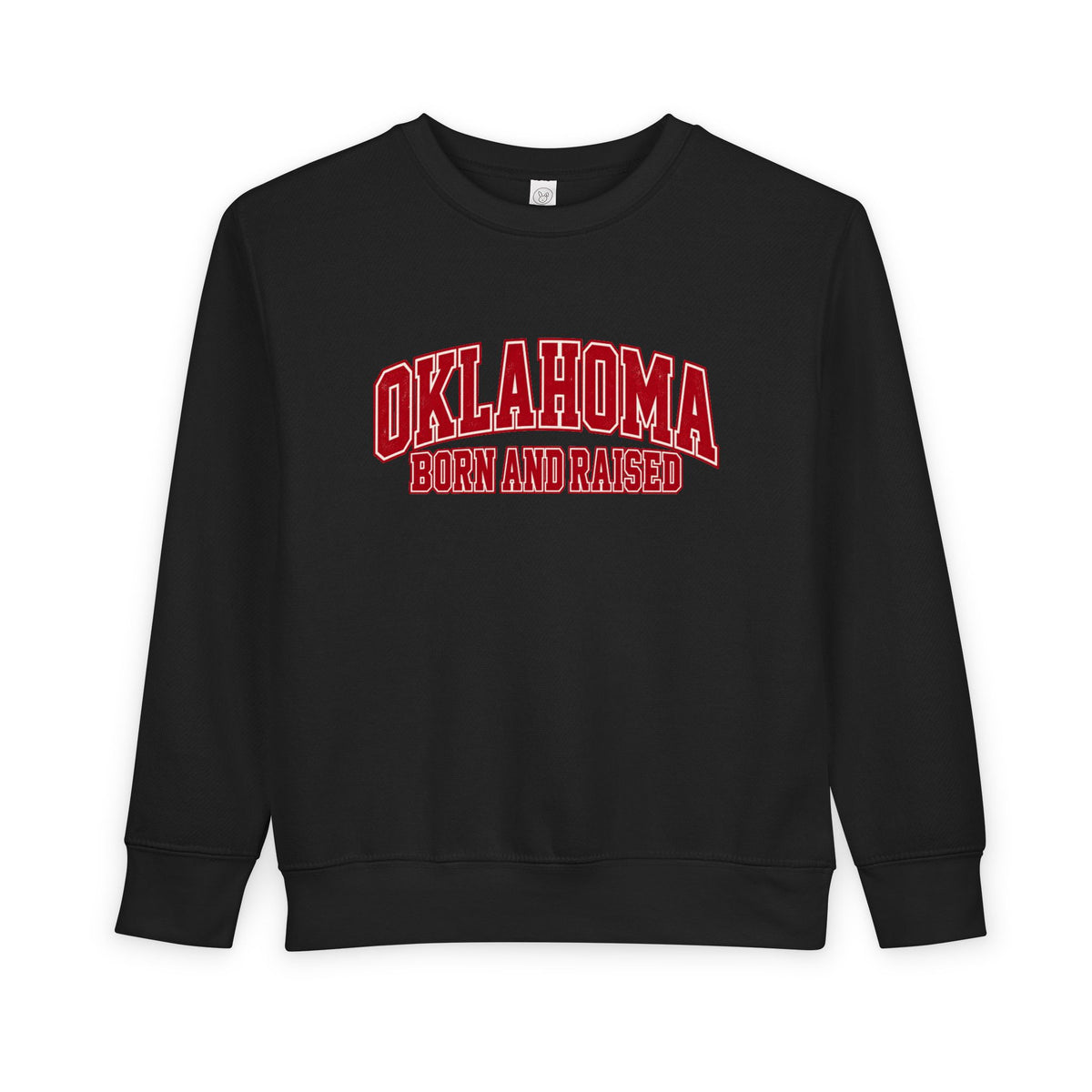 Oklahoma Born and Raised Old-School Athletic Unisex Toddler Sweatshirt