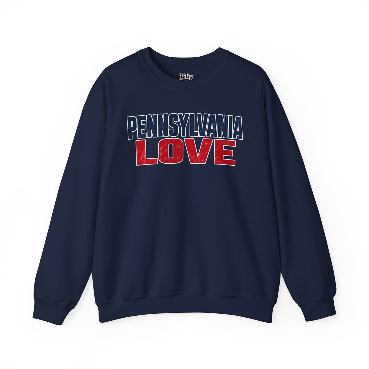 Pennsylvania Love Unisex Crewneck Sweatshirt State Name Graphic