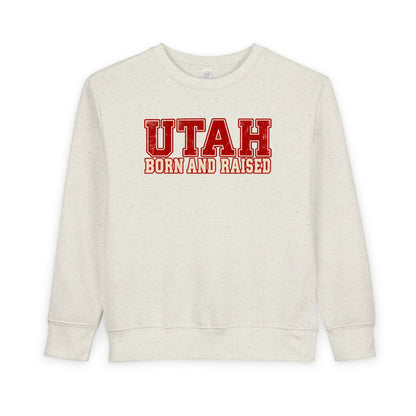 Utah Born and Raised Vintage Athletic Unisex Toddler Sweatshirt