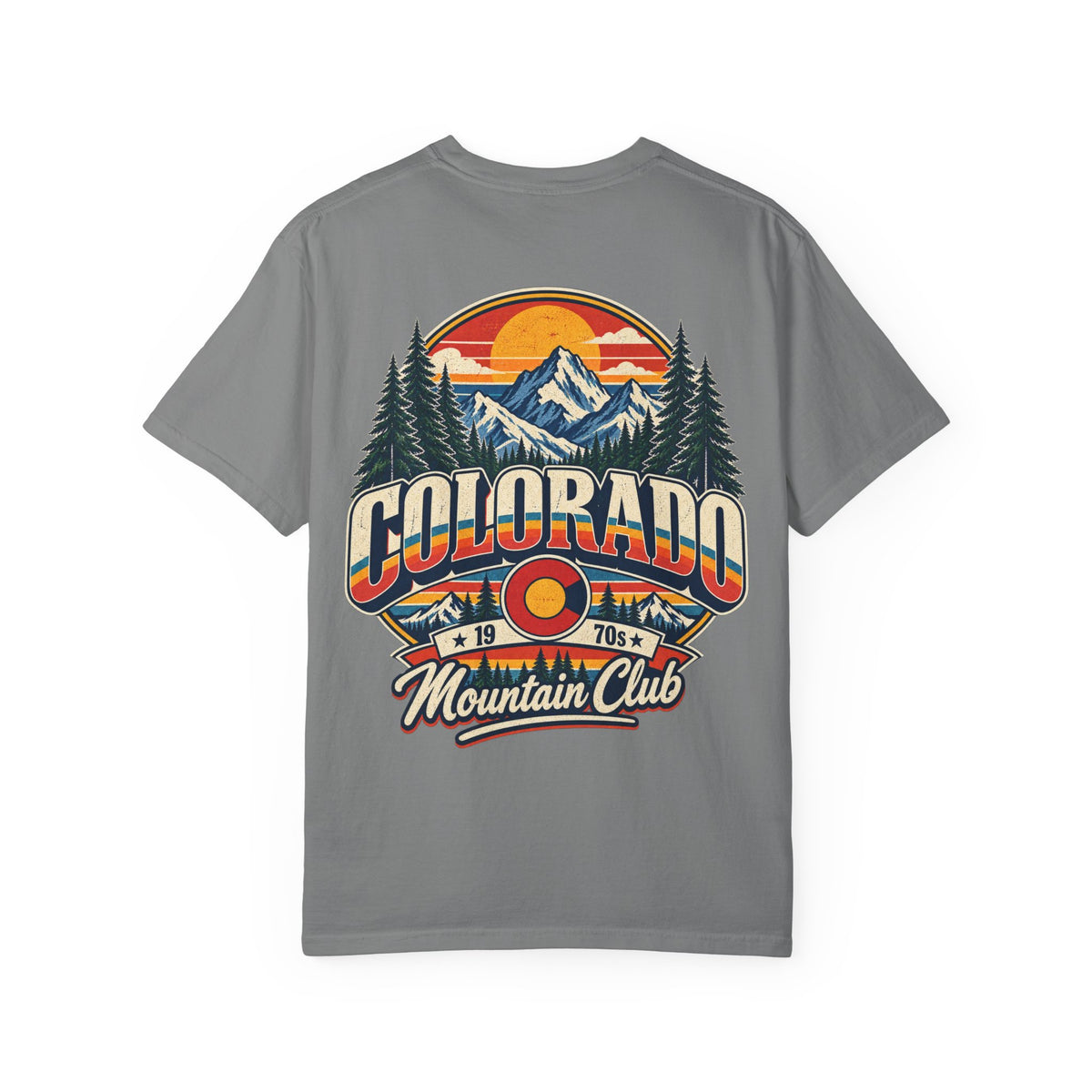 Colorado 1970s Mountain Club  Unisex Comfort Color 1717 Streetwear Graphic Tee