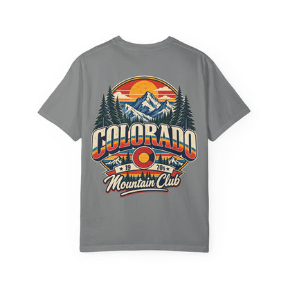 Colorado 1970s Mountain Club  Unisex Comfort Color 1717 Streetwear Graphic Tee
