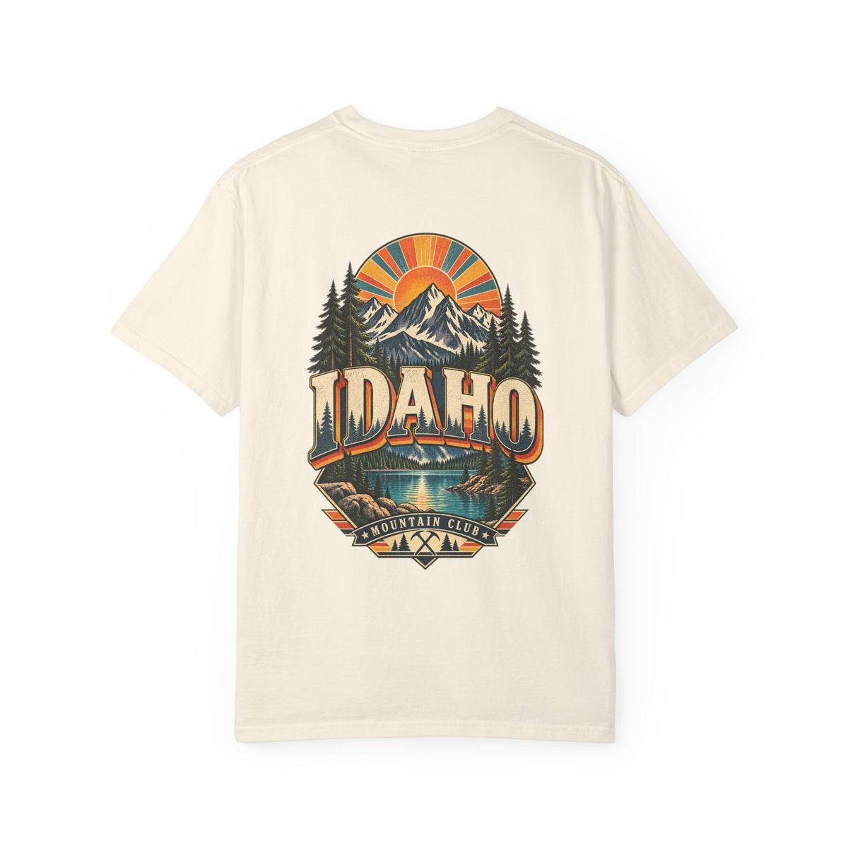 Idaho 1970s Mountain Club Unisex Comfort Color 1717 Streetwear Graphic Tee