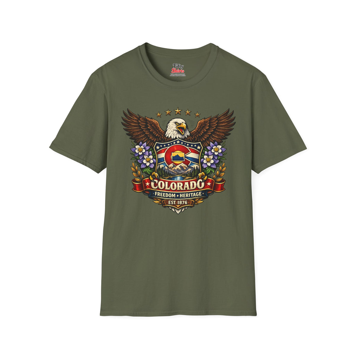 Colorado Americana Eagle Unisex Softstyle T Shirt State Pride Graphic Tee Collections FS03
