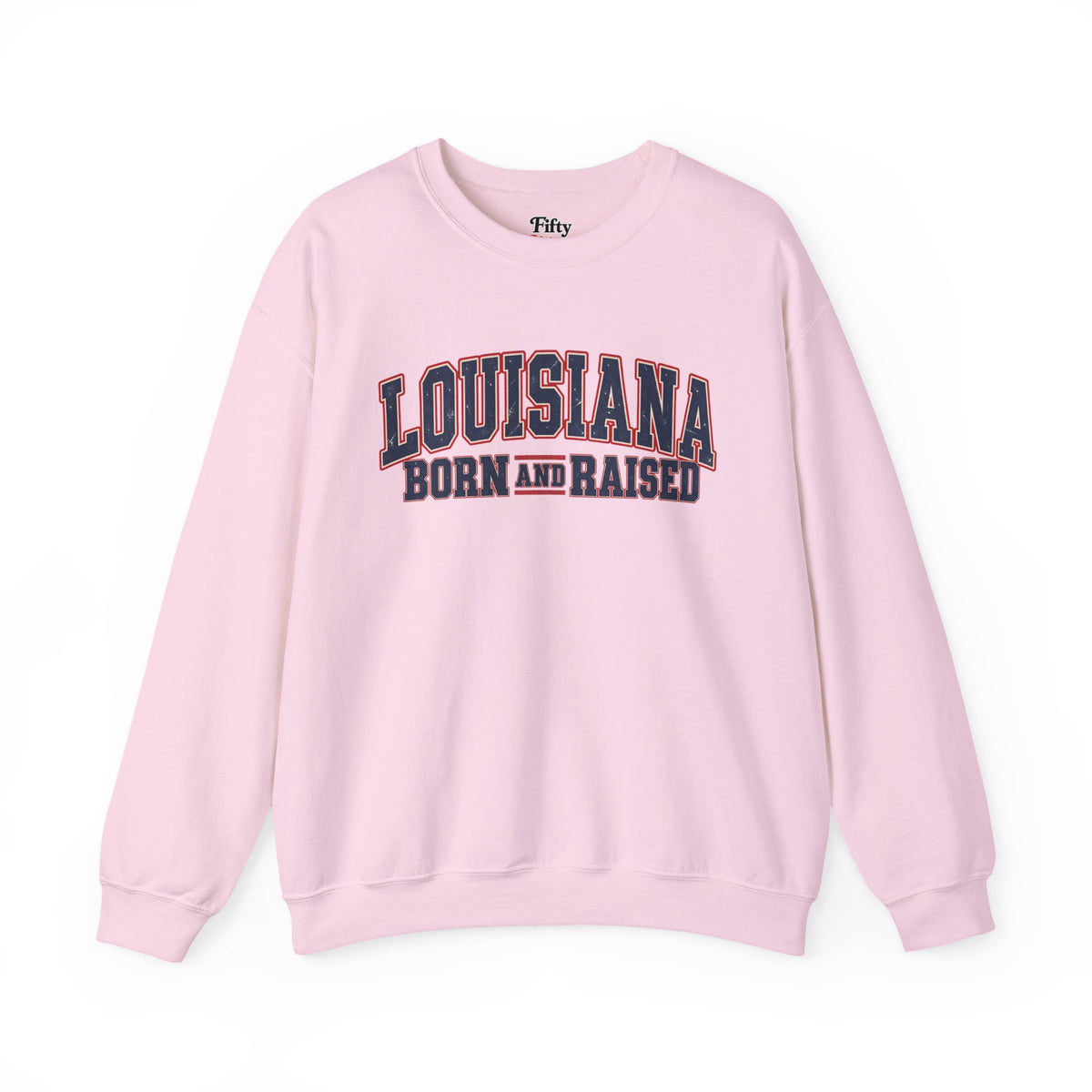 Louisiana Born and Raised Vintage Americana Unisex Sweatshirt Graphic