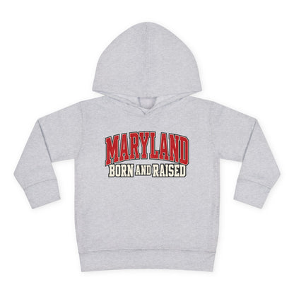 Maryland Born and Raised Bold Athletic Unisex Toddler Pullover Fleece Hoodie