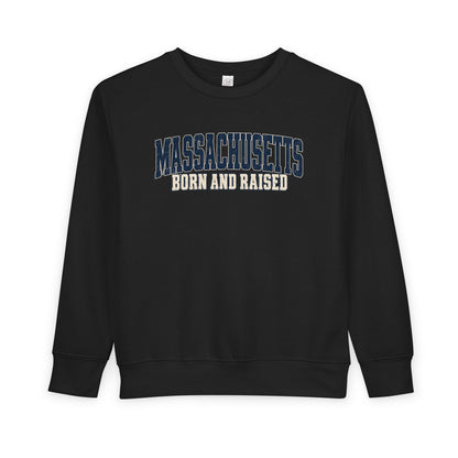 Massachusetts Born and Raised Rugged Heritage Unisex Toddler Sweatshirt