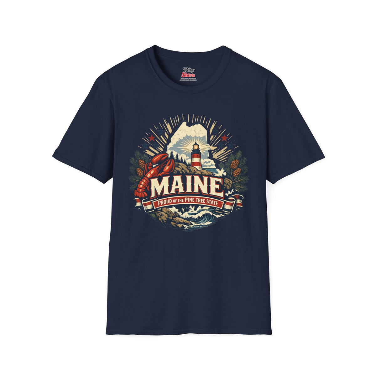 Maine State Pride Unisex Softstyle T Shirt State Pride Graphic Tee Collections FS03