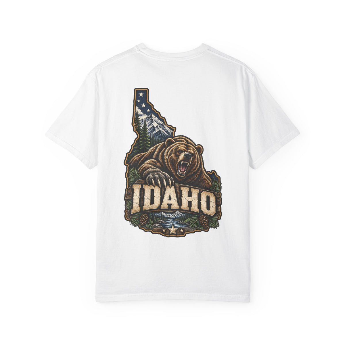 Idaho Bear Emblem Unisex Comfort Color 1717 Streetwear Graphic Tee