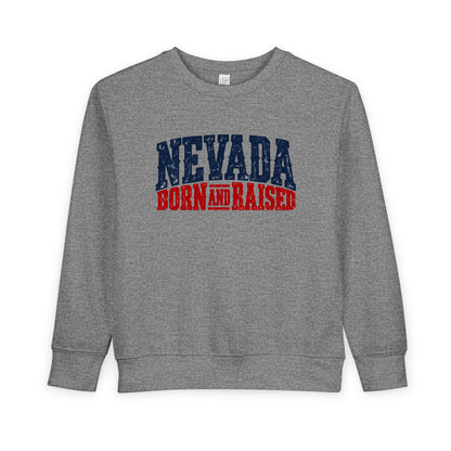 Nevada Born and Raised Rugged Western Unisex Toddler Sweatshirt
