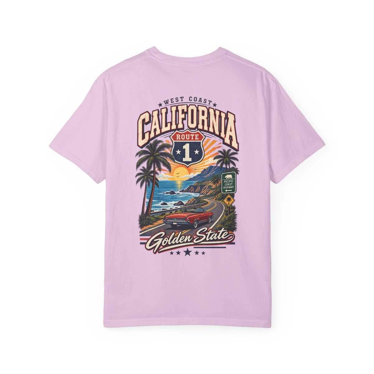 California West Coast Highway  Unisex Comfort Color 1717 Streetwear Graphic Tee