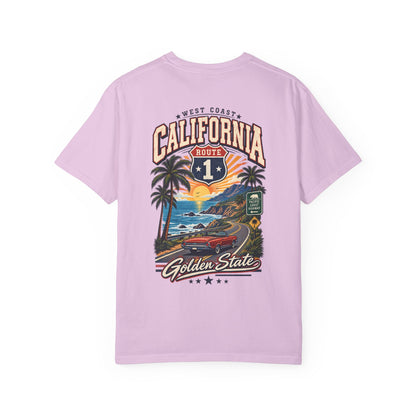 California West Coast Highway  Unisex Comfort Color 1717 Streetwear Graphic Tee