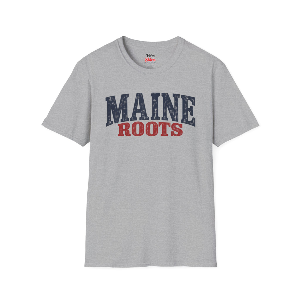 Maine Roots Unisex Softstyle T Shirt State Name Graphic Tee