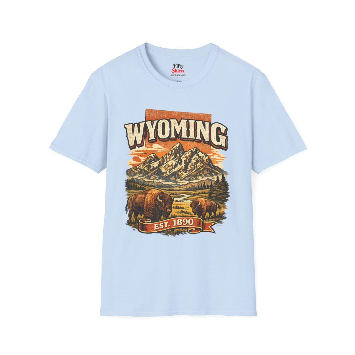 Vintage Wyoming Heritage Unisex Softstyle T Shirt State Pride Graphic Tee Collections FS03